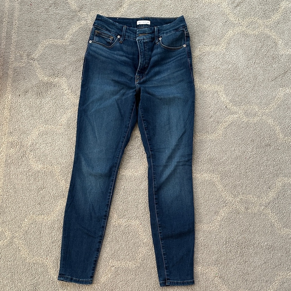 Good American Dark Blue Cropped Jeans